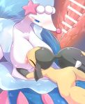  2018 anthro anthro_on_anthro areola big_breasts blue_eyes blue_hair blush breast_suck breasts butt censor_bar censored cutaway duo erection eyes_closed female hair internal interspecies kaceuth larger_female looking_pleasured male male/female male_penetrating mawile nintendo open_mouth penetration penis pok&eacute;mon pok&eacute;mon_(species) primarina pussy saliva sex size_difference smaller_male sucking tapering_penis vaginal vaginal_penetration video_games 