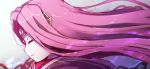  absurdres bad_id bad_twitter_id bangs blurry blurry_background chain closed_eyes commentary_request depth_of_field fate/grand_order fate_(series) floating_hair from_side highres hood hood_down long_hair medusa_(lancer)_(fate) parted_lips profile purple_hair rider sketch solo very_long_hair wada_kazu 