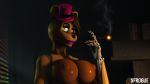  3d_(artwork) animatronic anthro big_breasts breasts cigarette digital_media_(artwork) elizabeth_(sfrogue) fan_character female five_nights_at_freddy&#039;s hair machine nipples nude robot sfrogue simple_background solo source_filmmaker standing video_games 
