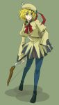  blonde_hair blue_eyes bow_(weapon) commentary_request fairyjack labelle pantyhose saga saga_frontier_2 short_hair skirt solo weapon 
