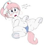  + 2018 ? blue_eyes blush breath chest_tuft clothed clothing color_edit colored dialogue earth_pony edit english_text equine eyelashes female feral floppy_ears friendship_is_magic fur hair hair_bun hat hooves horse mammal mcsweezy my_little_pony navel nervous nurse nurse_hat nurse_redheart_(mlp) open_mouth panties panting pink_hair pony simple_background solo sweat text thick_thighs tongue tuft underhoof underwear white_background 