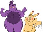  angry anthro duo_focus ero_(character) feline flat_colors front_view glare group guide_lines kitsune_(ero) leliel male mammal moobs navel nintendo nokemop open_mouth overweight overweight_male pikachu pinup pok&eacute;mon pok&eacute;mon_(species) pose raised_arm rodent simple_background size_difference sketch standing video_games white_background 