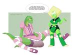  alien cartoon_network clothed clothing crossdressing diaper feces gem_(species) green_skin lizard merunyaa peridot_(steven_universe) reptile scalie scat smile soiling steven_universe 