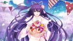  cake date_a_live food japanese_clothes kimikimi long_hair purple_eyes purple_hair yatogami_tohka 