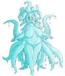  big_breasts breasts drcrafty female goo_creature humanoid navel not_furry pussy slightly_chubby slime solo tentacles 