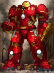  clenched_hands debris full_armor full_body gauntlets hulkbuster iron_man kfr legs_apart looking_at_viewer marvel no_humans standing 