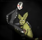  ambiguous_gender animatronic anthro blush duo five_nights_at_freddy&#039;s five_nights_at_freddy&#039;s_2 five_nights_at_freddy&#039;s_3 humanoid lagomorph looking_at_viewer machine mammal marionette_(fnaf) namygaga rabbit robot springtrap_(fnaf) video_games 