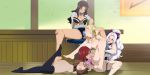  anal blonde_hair blush breasts brown_hair cana_alberona deepthroat dildo double_dildo erza_scarlet fairy_tail legwear lexus_(artist) lucy_heartfilia mirajane_strauss nipples open_mouth pussy pussy_juice red_hair saliva shaved_pussy strap-on 