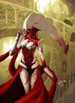  1girl breasts claws elesh_norn kawa-v magic:_the_gathering mia_(artist) monster_girl no_eyes no_humans red_skin solo 