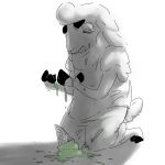  anthro black_and_white caprine clothed clothing crying dessert disney food hi_res ice_cream mammal monochrome nobby_(artist) pack_street remmy_cormo sheep simple_background solo tears zootopia 