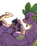  2017 aged_up bedroom_eyes blush cutie_mark dragon duo equine erection eyebrows eyebrows_visible_through_hair eyelashes fangs feathered_wings feathers female feral floppy_ears forked_tongue friendship_is_magic green_eyes hair half-closed_eyes hi_res hooves horn interspecies larger_male licking looking_pleasured lying male male/female mammal multicolored_hair my_little_pony nude open_mouth oral penis penis_grab penis_lick piecee01 purple_eyes purple_feathers scalie seductive sex simple_background size_difference spade_tail spike_(mlp) sweat teeth tongue tongue_out twilight_sparkle_(mlp) white_background winged_unicorn wings 