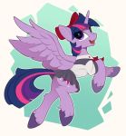  2018 bow clothed clothed_feral clothing digital_media_(artwork) equine feathered_wings feathers female feral friendship_is_magic hair hair_bow hair_ribbon hi_res hooves horn looking_at_viewer mammal multicolored_hair multicolored_tail my_little_pony open_mouth purple_eyes purple_feathers ribbons school_uniform solo twilight_sparkle_(mlp) uniform winged_unicorn wings yakovlev-vad 