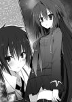  1boy 1girl kazehaya_kamito monochrome rubia_elstein seirei_tsukai_no_blade_dance 