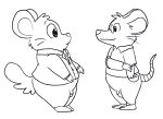  anthro bottomless casual_exposure clothed clothing duo flaccid hamster male mammal mouse nishi overweight overweight_male oxynard penis rex(mouse) rodent simple_background slightly_chubby small_penis 