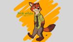  2016 anthro canine clothing digital_media_(artwork) disney fox fur green_eyes greydaboy male mammal nick_wilde simple_background zootopia 