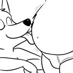  anthro belly_licking big_stomach briefs bulge canine clothing duo fox foxune mammal navel nishi underwear 