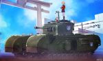  artist_name bangs black_footwear black_skirt blonde_hair boots braid churchill_(tank) cloud cloudy_sky commentary_request cup darjeeling day emblem epaulettes girls_und_panzer ground_vehicle holding jack_hamster jacket long_sleeves looking_at_another looking_to_the_side military military_uniform military_vehicle miniskirt motor_vehicle multiple_girls orange_hair orange_pekoe outdoors pleated_skirt red_jacket saucer short_hair signature skirt sky st._gloriana's_(emblem) st._gloriana's_military_uniform standing tank teacup telephone_pole tied_hair torii traffic_light uniform 