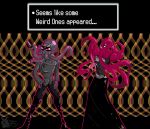  angry boots cannibalharpy cephalopod christoph_illithid claws clothing crown duo empty_eyes eyewear fight footwear gem glasses knife looking_at_viewer male marine mind_flayer muscular octopus pink_eyes pink_sclera rpg_(disambiguation) skull 