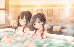  bathing kobayakawa_sae mizumoto_yukari the_idolm@ster the_idolm@ster_cinderella_girls towel wet 