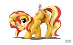  16:10 2016 animal_genitalia animal_pussy anus ass_up butt crown cutie_mark equestria_girls equine equine_pussy female feral hair horn looking_back mammal multicolored_hair my_little_pony mysticalpha nipples pussy simple_background solo sunset_shimmer_(eg) teats two_tone_hair unicorn white_background 
