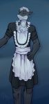  anthro closed clothed clothing crossdressing digital_media_(artwork) dog_tags dress fish furtshi girly invalid_tag kazuhira maid_uniform male marine muscular muscular_male shark simple_background smile smirk standing uniform 