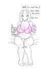  5_fingers anthro bed big_breasts blush book boss_monster bra breasts butt caprine clothed clothing dialogue eyelashes female goat greasymojo_(artist) horn mammal navel panties reading sitting slightly_chubby solo thick_thighs toriel undertale underwear video_games 