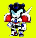  arisa_(tynkingyo4792) autobot bad_id bad_pixiv_id blue_eyes commentary_request full_body insignia jazz_(transformers) looking_at_viewer no_humans simple_background smile solo standing transformers yellow_background 