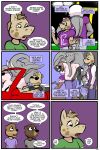  2018 anthro avian beaver bird breasts buckteeth clothed clothing comic donkey elephant english_text equine eyewear female glasses horse jennifer_(study_partners) katie_(study_partners) lisa_(study_partners) male mammal mustelid open_mouth otter ragdoll_(study_partners) rodent sarah_(study_partners) sparrow speech_bubble study_partners teeth text thunderouserections tongue young 
