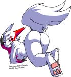  anthro breasts butt dakraken female nintendo plain_background pok&#233;mon pok&#233;morph pokemon solo transparent_background video_games zangoose 