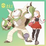  absurdres bag bare_arms bare_shoulders black_legwear black_shirt blonde_hair blue_eyes breasts character_name chesnaught closed_mouth collarbone collared_shirt espurr eyebrows eyebrows_visible_through_hair gen_6_pokemon grey_footwear handbag high-waist_skirt highres holding holding_poke_ball legs_apart long_hair medium_breasts miniskirt nomura_(buroriidesu) pleated_skirt pocket poke_ball poke_ball_(generic) pokemon pokemon_(creature) pokemon_(game) pokemon_xy ponytail quilladin red_skirt serena_(pokemon) shirt shoelaces shoes skirt sleeveless sleeveless_shirt smile sneakers solo thighhighs walking zettai_ryouiki 