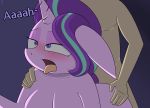  ahegao anthro blue_hair blush clothed clothing dialogue duo equine faceless_male female friendship_is_magic from_behind_position green_hair hair horn horse looking_pleasured male male/female mammal moan multicolored_hair my_little_pony open_mouth pandramodo penetration pink_eyes pony purple_background purple_eyes purple_hair sex simple_background starlight_glimmer_(mlp) tongue tongue_out two_tone_hair waifu 