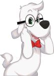  alpha_channel anthro bow_tie canine dog eyewear fur glasses male mammal mr._peabody open_mouth seth-iova simple_background solo transparent_background white_fur 
