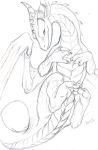  byzil caribou_(artist) dragon female feral lying membranous_wings on_back presenting pussy sketch solo wings 
