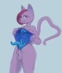  &lt;3 2016 animal_genitalia anthro balls bashfulsprite cat diana dickgirl feline intersex living_suit mammal sheath solo tentacles 