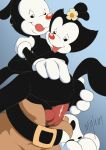  animal_genitalia animal_penis animaniacs anthro anthro_on_anthro anus brother brother_and_sister butt canine canine_penis clothing cum cum_in_pussy cum_inside dot_warner duo female flower half-closed_eyes hand_on_butt hi_res incest inkblot knot looking_pleasured male male/female male_penetrating mammal minum nude pants penetration penis plant pussy red_nose sex sibling signature sister tongue tongue_out vaginal vaginal_penetration warner_brothers yakko_warner young 