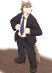 anthro blush clothed clothing equine happy horse junior_horse looking_at_viewer male mammal manmosu_marimo necktie pants smile suit 
