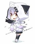  :d animal_ears animal_hood azuma_lim azuma_lim_channel bangs beamed_sixteenth_notes black_legwear black_skirt brown_eyes cat_ears cat_hood chibi ear_piercing eighth_note eyebrows_visible_through_hair hair_between_eyes hood hood_up hoodie long_hair long_sleeves looking_at_viewer musical_note open_mouth outstretched_arms piercing pleated_skirt pointing sidelocks silver_hair skirt sleeves_past_wrists smile solo standing tanyatonya thighhighs translation_request v-shaped_eyebrows very_long_hair virtual_youtuber white_background white_hoodie 