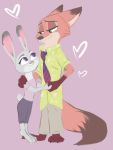  2016 anthro canine disney duo female fox fur hi_res judy_hopps judylavernehopps lagomorph male mammal nick_wilde rabbit zootopia 