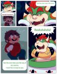  after_sex blush bowser comic cum cum_in_mouth cum_inside drooling duo english_text human koopa male male/male mammal mario mario_bros nintendo overweight salad_pervert saliva scalie size_difference sweat text video_games 