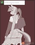  2015 alternate_hairstyle anthro anthrofied avante92 bag blush butt clothing equine feathered_wings feathers female flashing friendship_is_magic hi_res looking_back mammal monochrome my_little_pony panties panties_down panty_pull pegasus ponytail rainbow_dash_(mlp) school_uniform solo student tumblr underwear undressing uniform wings 