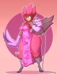  anthro avian bird cockatoo feathers female hi_res jaeh microphone parrot rose-breasted_cockatoo solo thick_thighs wide_hips 
