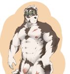  abs anthro balls canine essentialryu flaccid headband horkeukamui humanoid_penis male mammal muscular muscular_male nude pecs penis pubes scar solo standing tokyo_afterschool_summoners uncut vein 