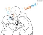  &lt;3 alternate_universe animated_skeleton blush bone clothing english_text evilbeetle eyes_closed humanoid kissing male male/male not_furry papyrus_(undertale) sans_(undertale) simple_background skeleton smile text undead underswap undertale video_games white_background 