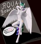  anthro breasts cutie_mark english_text equine feathered_wings feathers female friendship_is_magic hair hi_res horn lemurlemurovich mammal multicolored_hair my_little_pony nipples nude princess_celestia_(mlp) purple_eyes pussy solo speech_bubble text winged_unicorn wings 