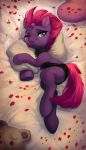  &lt;3 2018 bed blush broken_horn butt clothed clothing cute equine eye_scar eyebrows eyelashes female feral fizzlepop_berrytwist_(mlp) flower_petals hair hooves horn inside locksto looking_at_viewer lying mammal my_little_pony my_little_pony_the_movie on_bed one_eye_closed petals pillow pink_hair rose_petals scar short_hair signature smile solo sweater teal_eyes teddy_bear tempest_shadow_(mlp) underhoof unicorn virgin_killer_sweater 