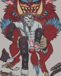  anal anthro anus arm_guards balls clothing duo erection eye_patch eyewear facial_hair feet gloves gnar_(lol) grabbing hat hindpaw league_of_legends legwear male male/male mega_gnar_(lol) paws penis rengar_(lol) riot_games unknown_artist video_games 