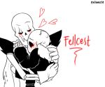  &lt;3 alternate_universe animated_skeleton blush bone clothing english_text evilbeetle eyes_closed hug humanoid kissing male male/male not_furry papyrus_(undertale) sans_(undertale) simple_background skeleton smile text undead underfell undertale video_games white_background 