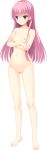  absurdres ass_visible_through_thighs barefoot breasts collarbone crossed_arms eyebrows_visible_through_hair full_body highres kobuichi long_hair mitsukasa_ayase navel nipples no_pussy non-web_source nude official_art pink_eyes pink_hair riddle_joker small_breasts solo standing transparent_background 