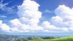  cloud cloudy_sky commentary day grass highres hill horizon no_humans ocean original outdoors scenery sky yumiru 