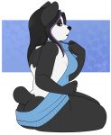  2018 alpha_channel bear black_hair black_nose bottomless butt clothed clothing female hair looking_at_viewer mammal os panda purple_eyes sitting sweater virgin_killer_sweater 